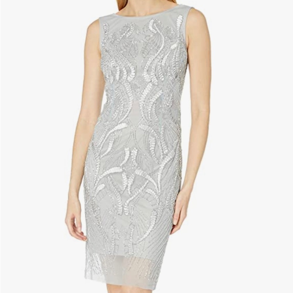 Adrianna Papell Women's Sleevless Fully Beaded Coktail Dress